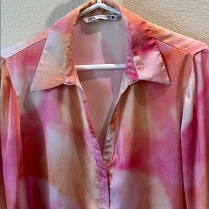 Zara Multicolor Tie-Dye Blouse